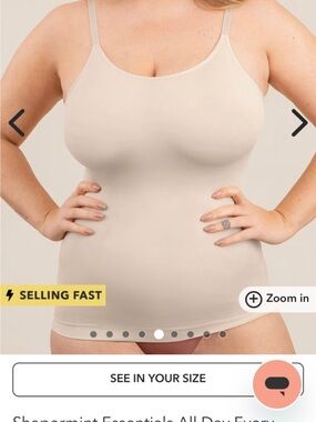 Shapermint Cream Seamless Cami Tank